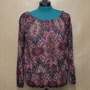 Apt. 9 Paisley Long Sleeve Blouse